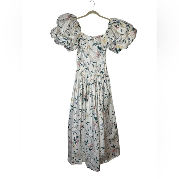 🌸 Vintage 80s Floral Puff Sleeve Prairie Cottagecore Maxi Dress XS Small 🌸 - Picture 1 of 7